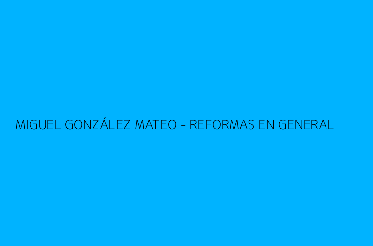 MIGUEL GONZÁLEZ MATEO - REFORMAS EN GENERAL